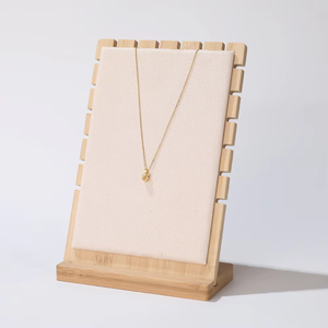 Boîte à bijoux de présentoir de collier en bois de bambou carré personnalisé blanc bracelet présentoir de collier de bijoux - Product Image 4