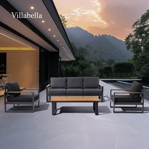 Sang trọng hiện đại Patio sofa ngoài trời nhôm đồ nội thất phòng chờ vườn đặt khách sạn ngoài trời đồ nội thất sân vườn sofa