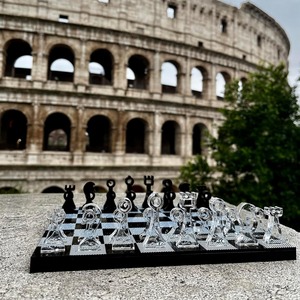 Luxury 10\" Portable Lucite <strong>Chess</strong> <strong>Set</strong> for Adults and Kids <strong>Unique</strong> Travel Game with Storage Board Pieces - Product Image 3