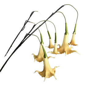 Flor Artificial de Datura <span class=keywords><strong>Stramonium</strong></span> de PU, Rama Larga Individual, Decoración Floral para Centro de Mesa, Hecha a Mano, para Decoración de Pascua y Fiestas - Product Image 1