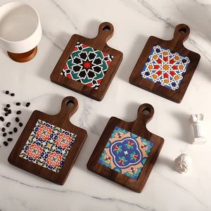 แผ่นรองจานทำจากไม้อะคาเซียกันลื่นสำหรับรองจานและแผ่นรองจานทนความร้อนอุปกรณ์ครัวทำจากไม้อะคาเซียกันลื่น - Product Image 4