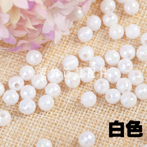 Cuentas redondas de acrílico morado de 6 mm con revestimiento AB para la fabricación de joyas, cuentas sueltas a granel - Product Image 4