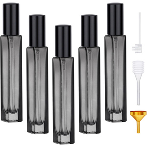 Wholesale 3ml 5ml 10ml Clear Transparent Matte Finish Square Glass <b>Empty</b> Perfume <b>Spray</b> <b>Bottles</b> Pump Sprayer Refillable Screw Cap - Product Image 1