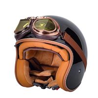 Casque de moto et de scooter électrique, casque de conduite rétro 3/4, casque de sécurité unisexe