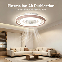 Ventilateur de plafond Yeyun avec lumière, ventilateur sans pales à montage encastré, lumière LED à intensité variable pour plafond bas