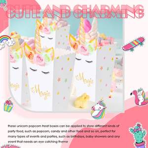 Boîtes <span class=keywords><strong>à</strong></span> popcorn en papier sur le thème de la <span class=keywords><strong>licorne</strong></span>, boîtes <span class=keywords><strong>à</strong></span> popcorn <span class=keywords><strong>licorne</strong></span>, décoration de fête pour enfants, boîtes <span class=keywords><strong>à</strong></span> popcorn en papier de qualité alimentaire - Product Image 4