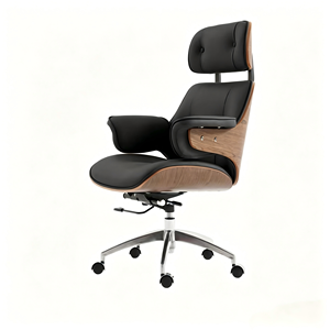 Silla Ejecutiva de Lujo con Estructura de Nogal y Cuero Genuino, Respaldo Alto Ergonómico 117 °   Silla Giratoria Reclinable - Product Image 6
