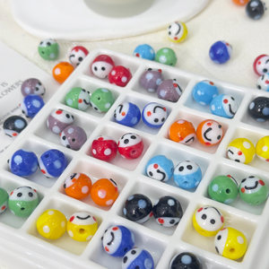 ลูกปัดแก้วลายหน้ายิ้มน่ารัก ลูกปัดการ์ตูนแบบหลวมๆ สำหรับทำสร้อยข้อมือ DIY อุปกรณ์ตกแต่งเครื่องประดับ - Product Image 3