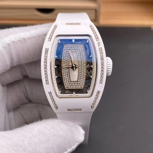 สีขาวบริสุทธิ์ สง่างามเหนือกาลเวลา นาฬิกาสปอร์ตธุรกิจอัตโนมัติแบบโครงกระดูกเซรามิกประดับเพชรเต็มเรือน สำหรับทั้งชายและหญิง - Product Image 2