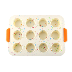 BPA LIBERO Muffa Della Torta Da Cucina Pasticceria 12 Cavità Del Silicone Del Bigné Tazza Della Focaccina Della Muffa - Product Image 3