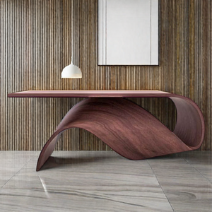 Bắc Âu sáng tạo nhà hàng sang trọng Đồ nội thất nhà bếp nghệ thuật hình dạng độc đáo rắn gỗ bàn ăn đặt bên bảng - Product Image 6