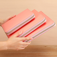 Carpeta de Archivos de Cuero PU Colorida para Oficina o Escuela, Cuaderno, Diario, Funda Protectora con Cierre