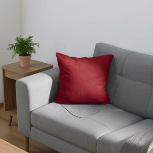 Cuscino e Guanciale Elegante Azabu Rosso Vino 50x50 in Lino con Imbottitura in Poliestere e Durezza Media - Product Image 2