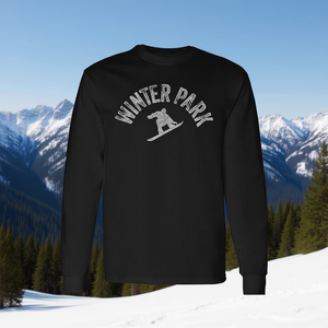 T-shirt a maniche lunghe retrò Winter Park Colorado Snowboarder - Product Image 3