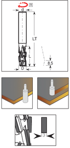 Corps DP en acier lourd Plus mèches de routeur emboîtement pointe plongeante avec haute résistance mécanique zone de réaffûtage réduite - Product Image 3