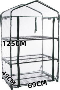 נייד 3-שכבות מיני פלסטיק מתלה לעמוד עמיד בפני חממות מודרניות חממות קל הרכבה קל תצוגת פרח הידרופונים - Product Image 3