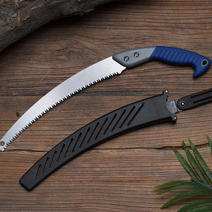 Hand Saw Curved Stainless Steel Blade Blue Handle With Sheath For Wood Cutting Garden Pruning Fruit Tree Use - Product Image 1