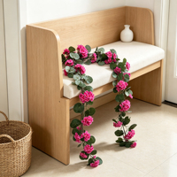 Guirlande de fleurs artificielles en soie (Géranium et Begonie) légère pour porche, patio, balustrade, arche, treillis, bordure de fenêtre, extérieur, Saint-Valentin