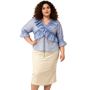 <span class=keywords><strong>Camicetta</strong></span> estiva da donna in chiffon stampato, <span class=keywords><strong>camicetta</strong></span> da donna <span class=keywords><strong>con</strong></span> <span class=keywords><strong>volant</strong></span> e colletto Peter Pan - Product Image 6