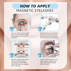 ชุดขนตาแม่เหล็ก 2 คู่ ไม่ต้องใช้กาว แบบ 3 มิติ ดูเป็นธรรมชาติ ใช้ซ้ำได้ พร้อมอุปกรณ์ติดขนตา - Product Image 5