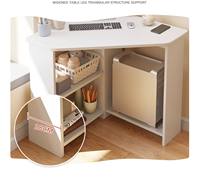 Bureau d'angle triangulaire moderne en chêne, petit et modulaire, pour bureau à domicile