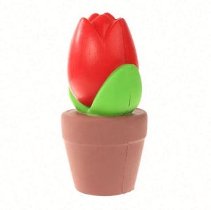 Pelota Antiestrés con Forma de Tulipán en Maceta con Logotipo Personalizado, Juguetes Antiestrés de Tulipán para Promoción Empresarial - Product Image 4