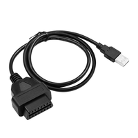 Cable Adaptador USB Hembra OBD2 de 16 Pines para Automóvil, Aislamiento de PVC, Blindaje de Lámina de Aluminio, Conexión Plug and Play, Transmisión de Datos de Alta Velocidad, 1M