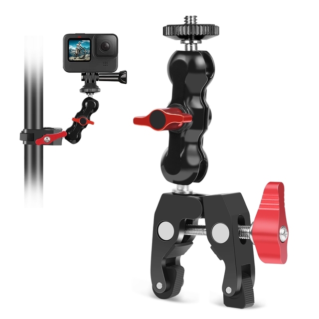 PULUZ Multi-Function Magic Arm Ball Mount Clamp Crab Pliers Clip Adapter Set Factory Accessories for Action Camera