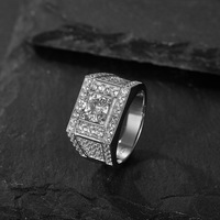 Bague de Fiançailles et de Cérémonie en Argent Sterling 925 avec Moissanite 1 Carat pour Homme et Femme, Collection Fine Joaillerie Étoile Deluxe