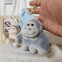 Porte-clés Peluche Gorille Réaliste Adorable, Pendentif pour Sac à Dos, Jouet en Peluche Singe Doux, Cadeau pour Enfants
