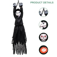 Squelette de décoration en gros, accessoire effrayant suspendu, taille réelle, corps entier, squelette humain, articulations mobiles, squelette en plastique d'halloween