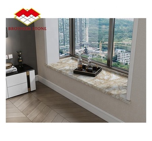 Hiện đại vàng trắng tĩnh mạch đá cẩm thạch nhện <span class=keywords><strong>Onyx</strong></span> tấm thiết kế đánh bóng vàng tĩnh mạch đá cẩm thạch thiết kế cho Vanity cầu thang Countertop bảng - Product Image 4