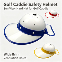 Casque de sécurité pour caddie de golf Efunist en plastique technique, grand bord, anti-collision, protection UV, léger et réglable