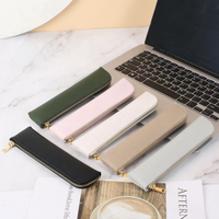 Étui à crayons en cuir PU de haute qualité stylo à fermeture éclair et pochette à crayons sac porte-stylo sac cosmétique pochette à stylo maquillage et étui à crayons