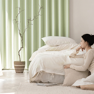Ciniglia oscurante tende Double face dello stesso colore per camera da letto tende a vento <span class=keywords><strong>Color</strong></span> <span class=keywords><strong>crema</strong></span> di lusso a uncino luce francese - Product Image 6