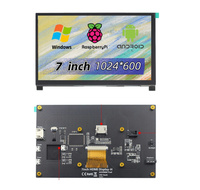 Modul LCD IPS 7 Inci 1024*600 H-DMI dengan Kaca Tempered 6-H, Port Ekspansi Kipas, Panel Layar Sentuh