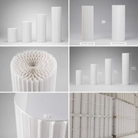 Colonnes en papier pliables, socle de présentation en forme de pilier romain pour mariage, fête, table de desserts, support à gâteaux et fleurs, vente en gros OEM