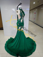 Robes de bal personnalisées Ocstrade, robes de soirée scintillantes, robes de bal en vert émeraude avec strass, robes de sirène en diamant pour femmes
