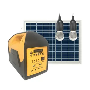 迷你太阳能电池板离网家用锂电池储能发电机套件便携式户外充电灯发光二极管能源系统