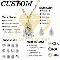 IGI Sertifikalı DEF VS Laboratuvar Elması 10k 14k 18k Altın Tektaş Elmas Bezel İşlemeli 0.3ct - 1ct Yuvarlak Elmas Kolye Ucu