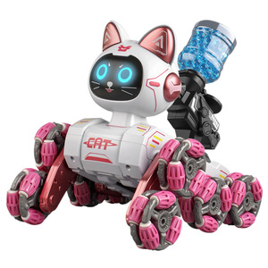 Robot jouet intelligent en forme de chat mécanique avec lumière et son, roues omnidirectionnelles à quatre roues pour enfants de 8 à 13 ans - Product Image 1