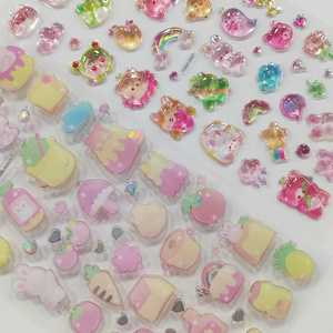 Autocollants décoratifs pour la maison en PVC 3D en relief, hologrammes d'anime de haute qualité, bonbons en gelée, réutilisables, DIY - Product Image 5