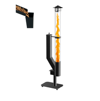 Poêle à granulés de bois EJ FG9808 en acier inoxydable de haute qualité et durable, chauffage extérieur de style moderne pour patio