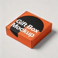 Modern Digital Printed Geometric Gift Box Orange Black Corrugated Cardboard Mailer Box Wholesale
