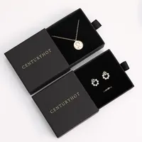 Black Paper Jewelry Box, Personalized Logo