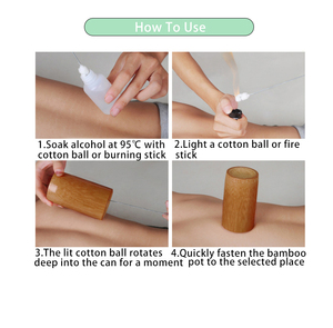 Kit de celulitis para terapia corporal, ventosas de bambú carbonizado, masaje de acupuntura, 3 tazas por juego - Product Image 5