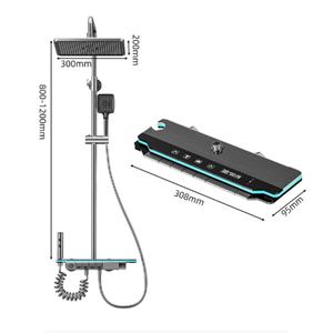 Robinet de salle de bain numérique de luxe contemporain, nouveau design, ensemble de pomme de douche à poignée unique, jet de pluie, pulvérisation à pause douce, ensemble de douche - Product Image 4