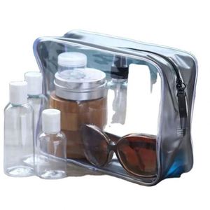 Pochette transparente personnalisée avec logo pour femmes, en PVC, pour articles de toilette, maquillage, cosmétiques, avec fermeture éclair - Product Image 4