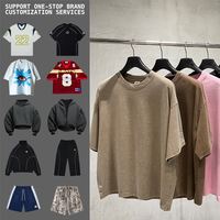 T-shirts pour hommes Yingling à col rond, personnalisés, effet délavé, imprimés, 300 GSM, 100 % coton, coupe ample, style boxy, poids lourd