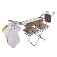 Promotionnel couleur argent 2 niveaux pli conception Angle fer étendoir vêtements étendoir cintre séchage
